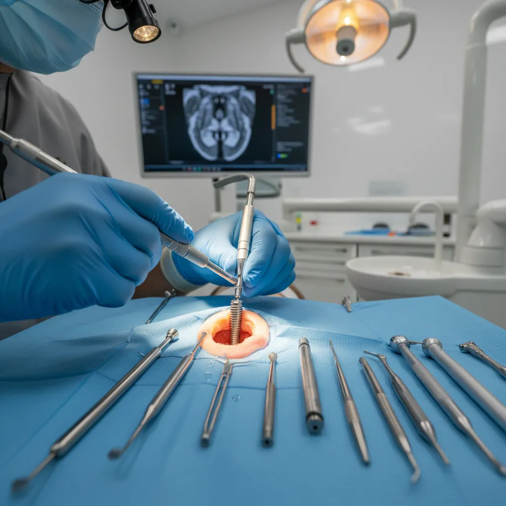 Dental Implant Procedure involves the precise surgical placement of a titanium implant post into the jawbone.