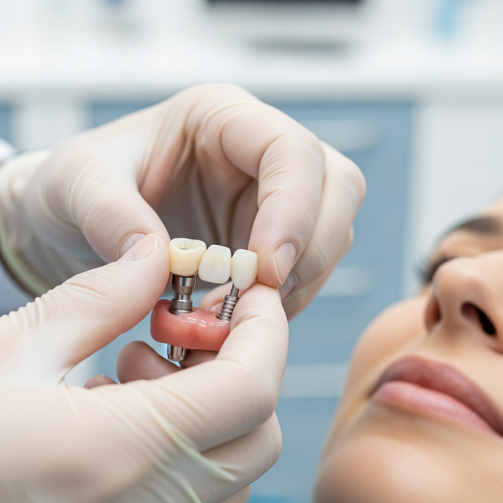Getting Dental Implants involves careful placement of the custom crown to complete the restoration process.