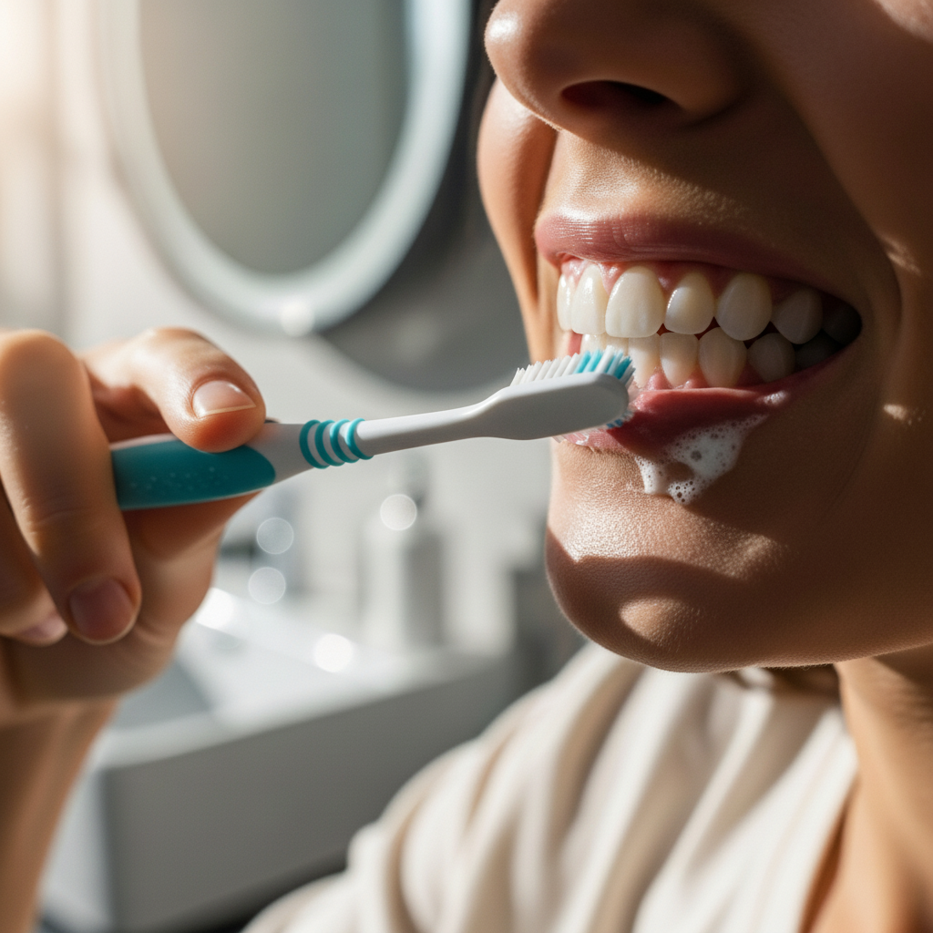 How to Prevent Gum Disease by mastering correct brushing technique with a soft-bristled toothbrush daily.