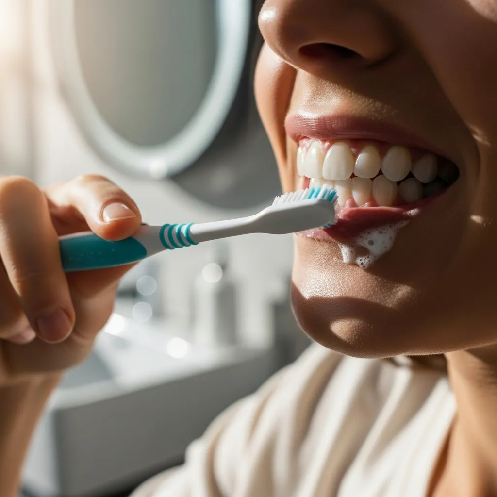 How to Prevent Gum Disease by mastering correct brushing technique with a soft-bristled toothbrush daily.