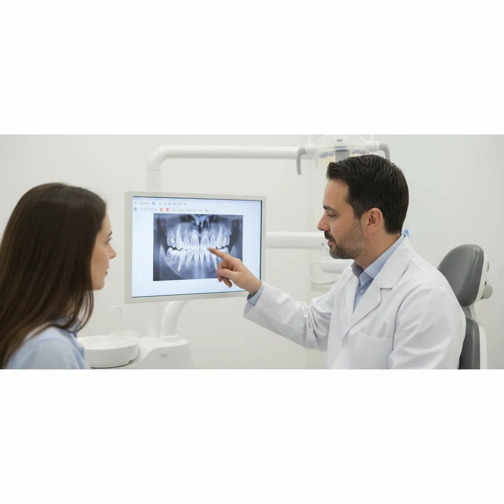 Digital smile design shown on a screen