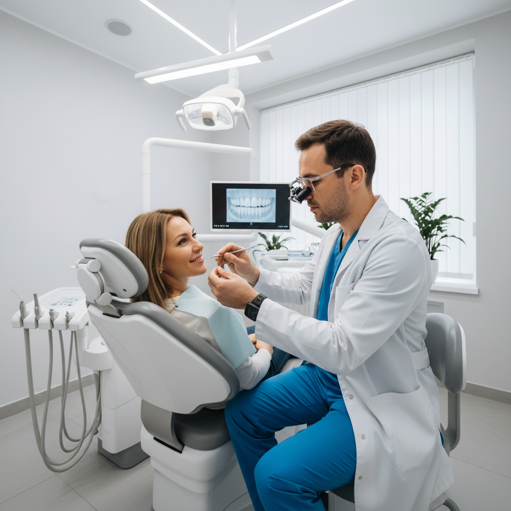 Dental Treatment Process involves careful final placement and adjustments for perfect smile aesthetics and function.