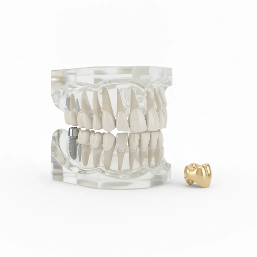 Implants, crowns and bridges used in full mouth restoration