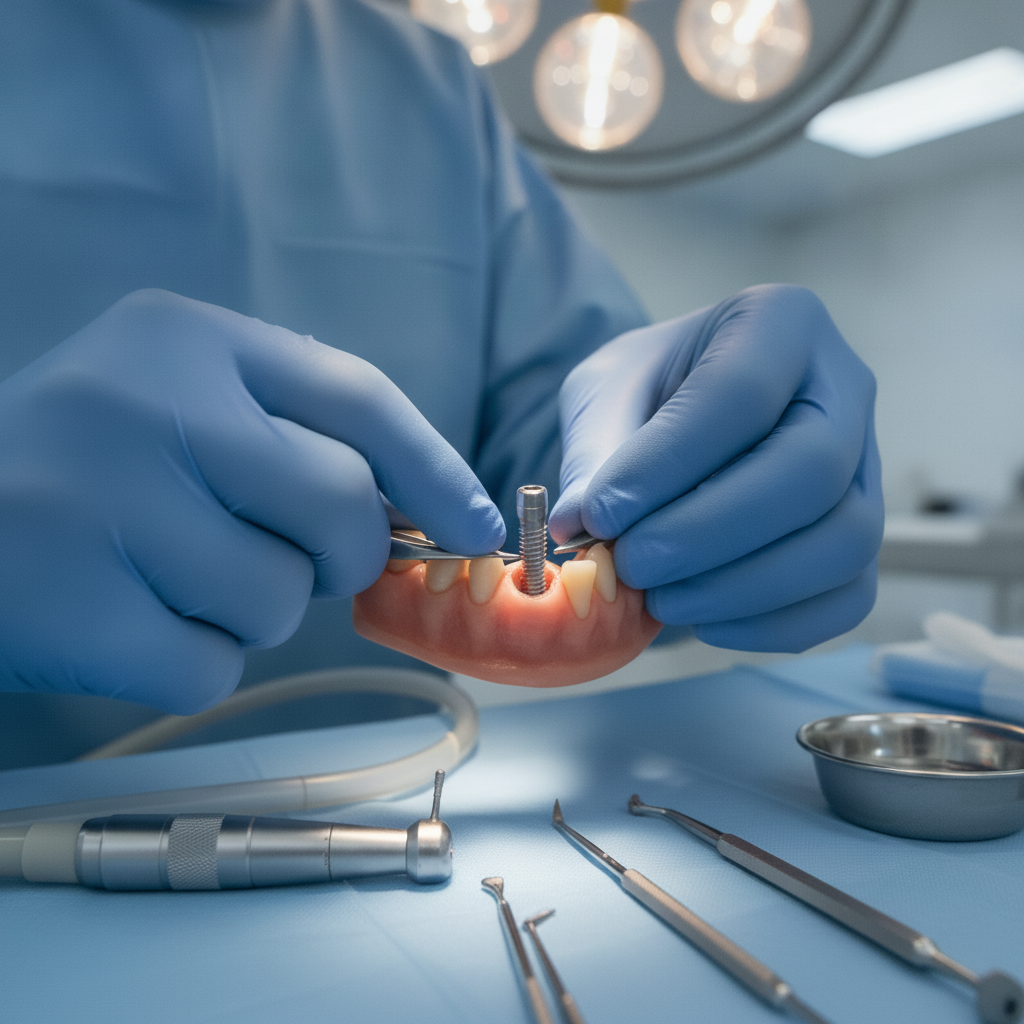 How Many Visits Are Needed for Implants UK? The surgical phase involves precise placement of the titanium post.