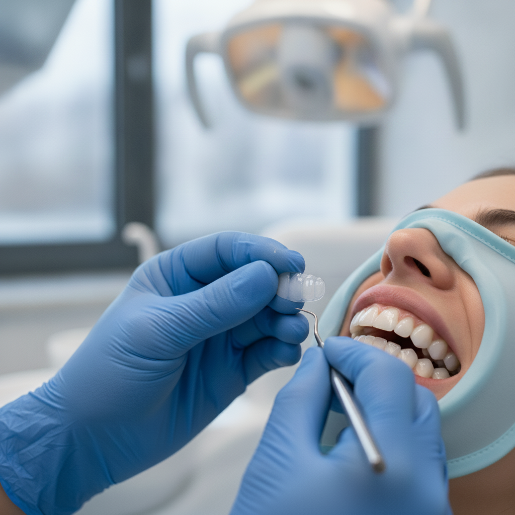 Veneers Cost in Manchester - A skilled dentist meticulously bonding permanent veneers for a beautiful, enhanced smile.