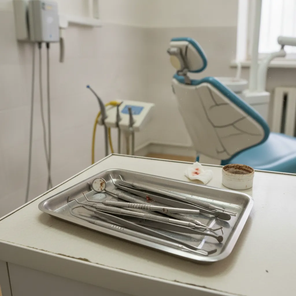 Dental instruments being prepared for sterilisation