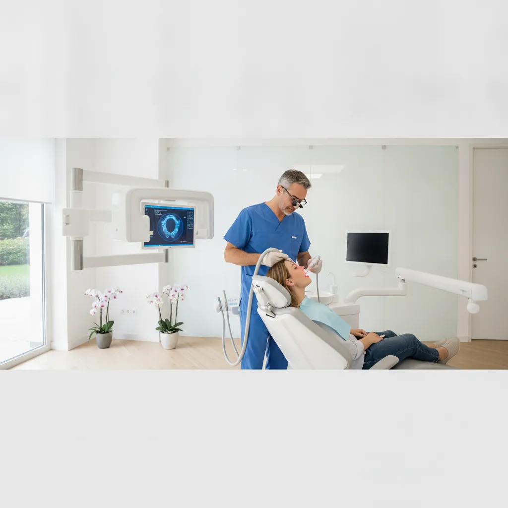 Dental team using imaging equipment during treatment planning